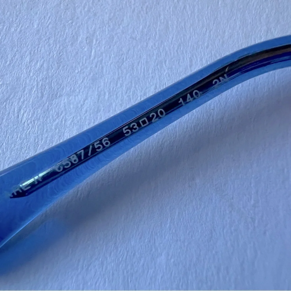 RAY-BAN WOMENS SQUARE II RB  1973 6587 SUNGLASSES TRUE BLUE TRANSPARENT NWOT